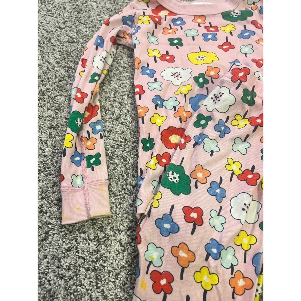 Hanna Andersson Girls Size 5‎ 110cm Organic Cotton Floral Pajama Set Pink Flower